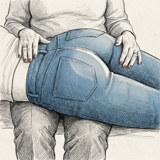 FF OTK Spanking Zeichnung: Frau versohlt andere Frau in Jeans