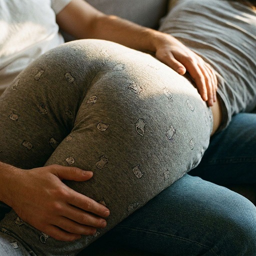 MF Spanking Pyjama: Mann versohlt Freundin in Schlafanzug